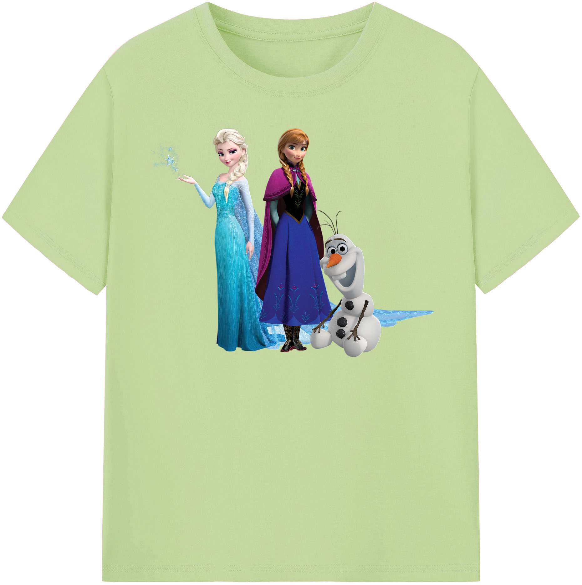 （画像用） アナと雪の女王 アンナ エルサ Frozen Anna Elsa 綿100％半袖Tシャツ（フロントプリント）